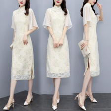 芷墨2022夏装新款时尚复古典雅蕾丝旗袍连衣裙司藤，女装汉服/婚纱/旗袍/礼服，芷墨服饰