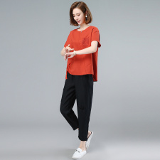 2024年夏季时尚文艺两件套装休闲/淑女，女装套装/套裙，文熹诺