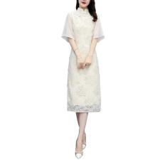 芷墨2022夏装新款时尚复古典雅蕾丝旗袍连衣裙司藤，女装汉服/婚纱/旗袍/礼服，芷墨服饰