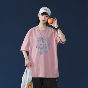 高转化大货 纯棉港风中性风休闲大码短袖半袖落肩袖t恤dt81-p25,梨形