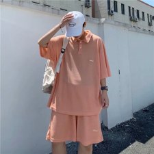 套装男短袖POLO衫上衣港风2021夏季新款五分裤潮流ins帅W808-P42，男装休闲套装，星座412-2