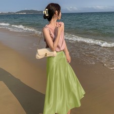 现货转化率高缎面半身裙P65K118，女装半身裙，浙宝305