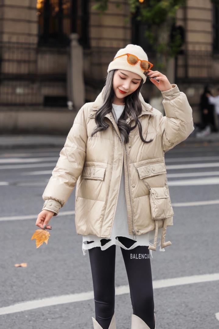 高品质羽绒服标90绒，女装羽绒服，静魅