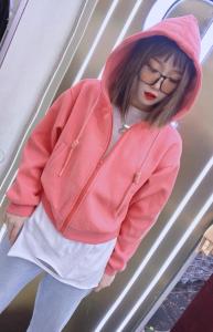 糖果色卫衣帽衫外套，女装卫衣/绒衫，DD+(4F)