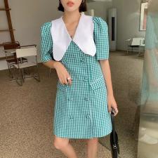 现货夏季新款薄款格子西装裙，女装西装，青菜萝卜
