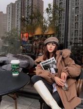 大毛领派克服SML，女装，尚映