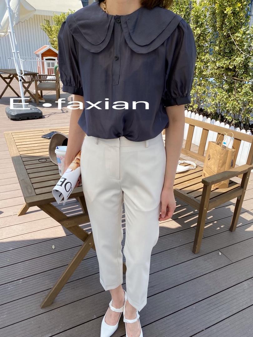 减龄款衬衫 现货，女装衬衫，E.FAXIAN伊发现