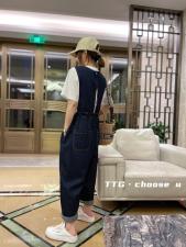 牛仔背带裤，女装，跳跳谷