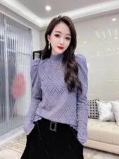 9510#金貂绒蕾丝加衬打底小衫。，女装，红妞(1F)