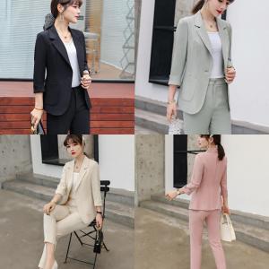 时尚套裤两件套，粉色，米色，黑色，绿色。5个尺码。，女装，湘怡服饰