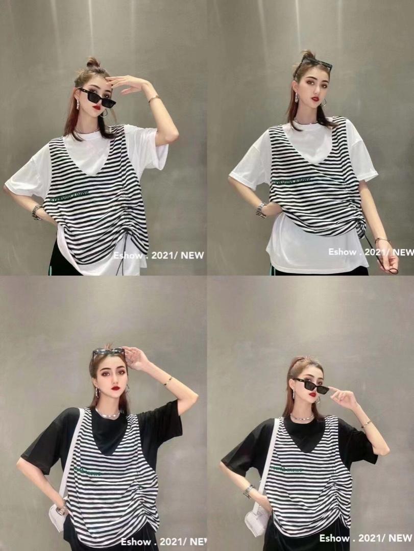 【现货】新款抽绳条纹两件套，女装，AT(2F)