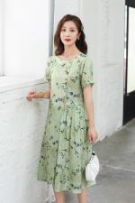 夏季大版冰丝麻连衣裙小清新,女装连衣裙,矢口日慧