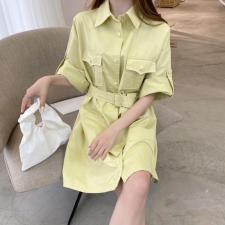 韩版休闲牛仔连衣裙，女装连衣裙，E莎