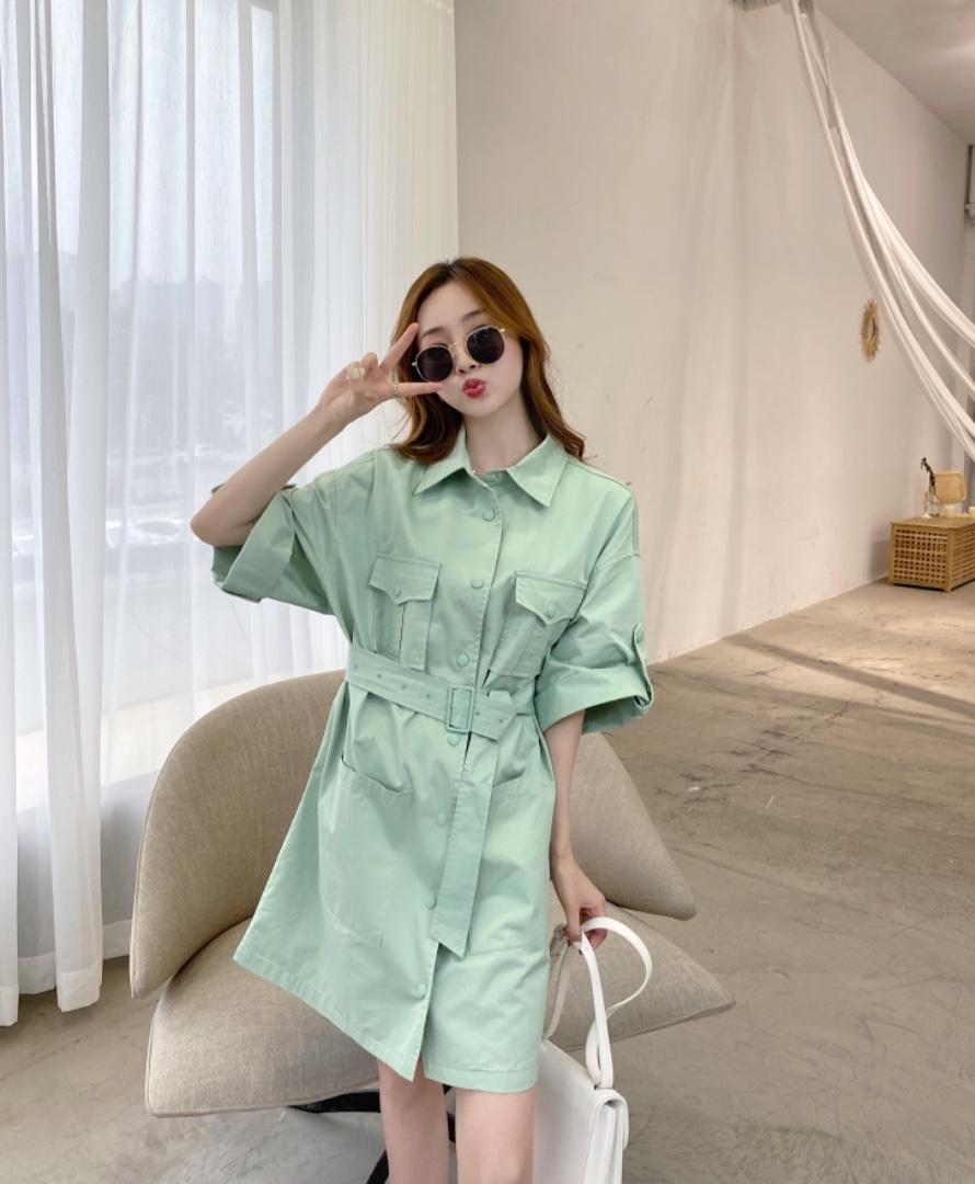 韩版休闲牛仔连衣裙，女装连衣裙，E莎