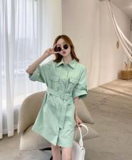 韩版休闲牛仔连衣裙，女装连衣裙，E莎