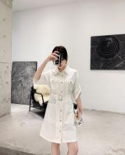 休闲工装裙，女装，水锦红
