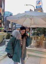 ZHG8116白耗大毛领狐毛门襟加獭兔内胆皮草派克服，女装皮草，L·H·X