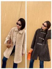 DG838网红三皮扣羊毛长款外套，女装，L·H·X