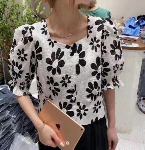 现货，夏季新款碎花小衫,女装,花之妖影