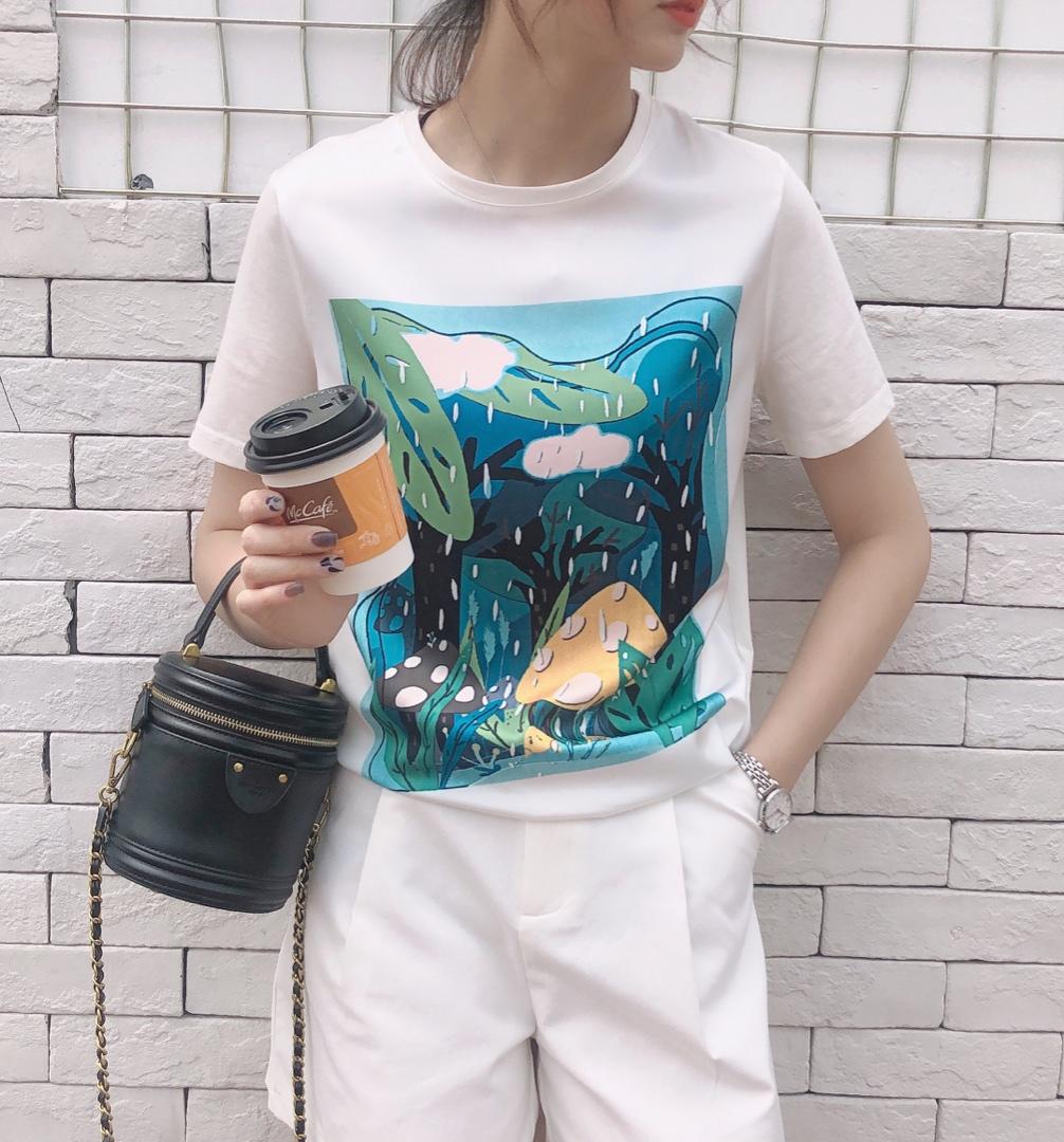 夏季新款高弹牛奶丝面料T，女装，格瑞琪