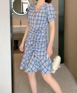 格子连衣裙,女装连衣裙,有声有色