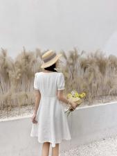 提花订珠连衣裙，女装连衣裙，天使公主
