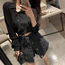 87330腰部缠绕衬衫，女装衬衫，XTZ style