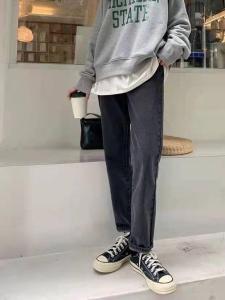 现货～2021春季韩版小脚牛仔裤,女装牛仔裤,LMNC