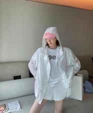 W775欧洲站夏季新款粉色小熊印花宽松潮牌时尚休闲防晒，女装，L·H·X