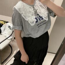 【】娃娃领韩版字母T恤，女装T恤，Ti Ti