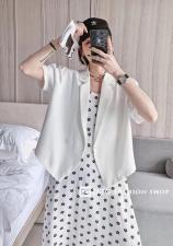 外套波点吊带连衣裙，女装背心吊带，Waves smile