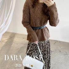 高级感巧克力色手工毛衣，女装针织衫/毛衣，DARA ROSE