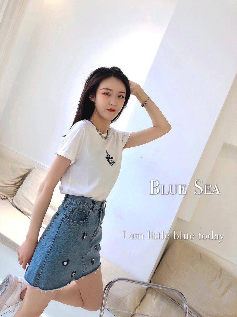 夏季新款爱心半裙，女装半身裙，浅卡