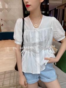现货 夏季抽绳小衫 爆,女装,人可·木易