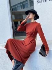 冬季貂绒连衣裙，女装连衣裙，红燕子