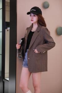 2021春款新品，格子小西装,女装西装,欧佩琳
