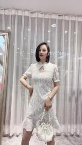 2021夏季新款复古雷丝钉珠旗袍连衣裙，女装婚纱/旗袍/礼服，时尚名门