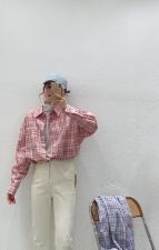 小清新格子衬衣叠穿内搭单品类款，女装，zge