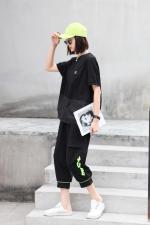 针织拼接棉布衬衫，女装衬衫，依水云阁