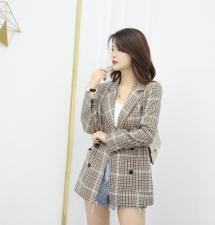 春款新款韩版休闲格子小西装，女装西装，名怡