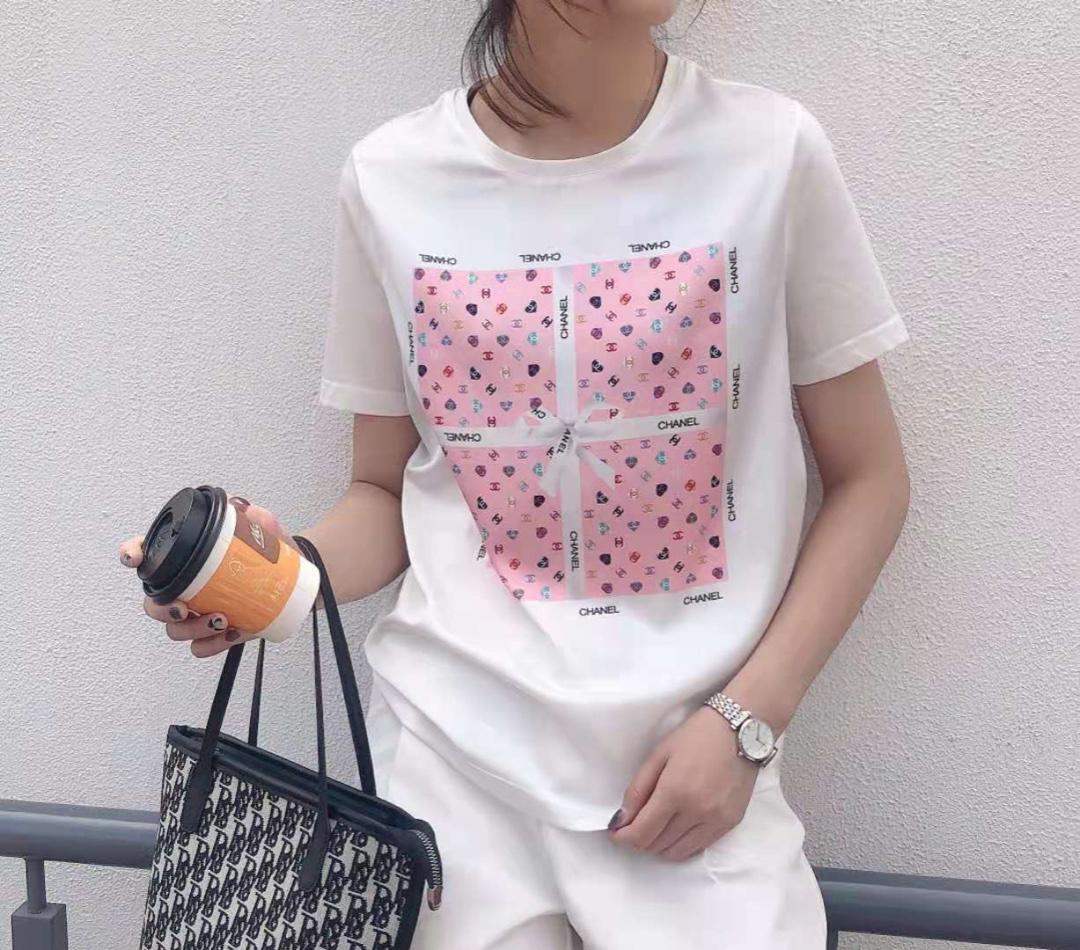 （现货）夏季新款高弹牛奶丝印花面料T，女装，格瑞琪