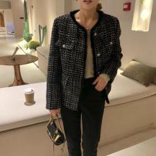 百搭时尚款小香风羽绒外套，女装，奥瑾