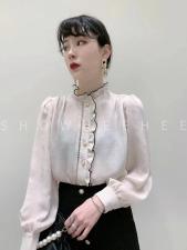 春款修身衬衫，女装衬衫，娇姿百合
