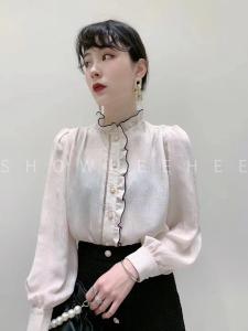 春款修身衬衫,女装衬衫,娇姿百合