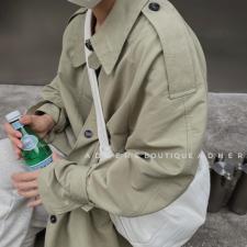 现货春季撞色扣风衣韩版宽松，女装风衣，ADHERE
