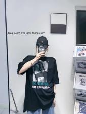 图案重工订钻T，女装，浅卡