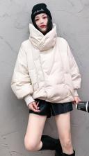 SGH2095欧范围脖领刺绣印花小众百搭百分百羽绒外套，女装，L·H·X