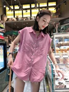 雪纺无袖衬衣,女装,一杭