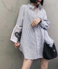 SGH2090洋气立领后开叉条纹衬衫，女装衬衫，L·H·X