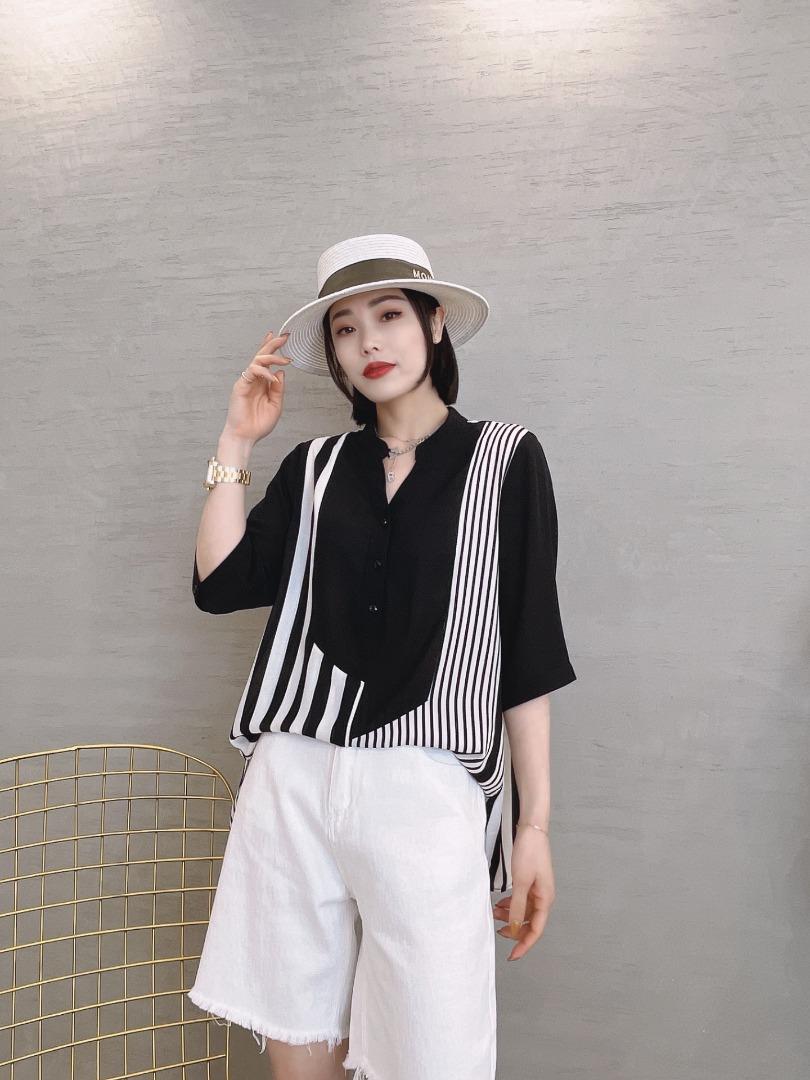 韩莎短款衬衫，女装衬衫，慕亿